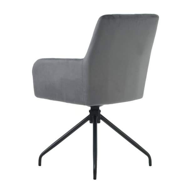 Set med 2 360° vridbara stolar - Sammetstyg - Ryggstöd med diamantmönster - Svart