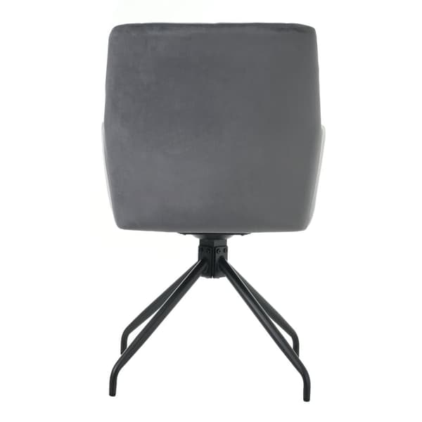 Set med 2 360° vridbara stolar - Sammetstyg - Ryggstöd med diamantmönster - Svart