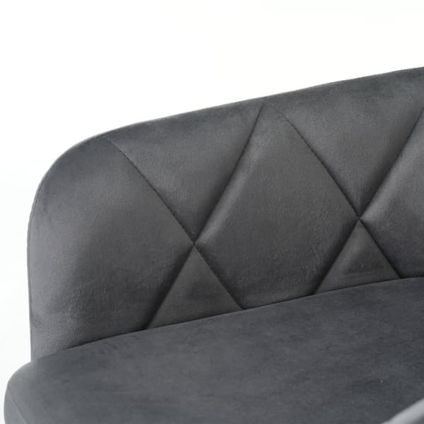 Set med 2 360° vridbara stolar - Sammetstyg - Ryggstöd med diamantmönster - Svart