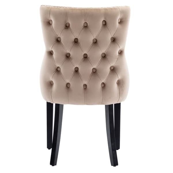 6 samettisen gondolituolin setti - Massiivipuiset jalat - Beige