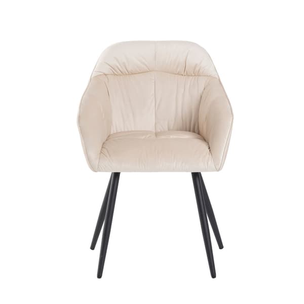 2 samettituolin sarja käsinojilla - säädettävät jalat - beige