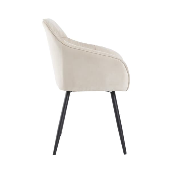 2 samettituolin sarja käsinojilla - säädettävät jalat - beige