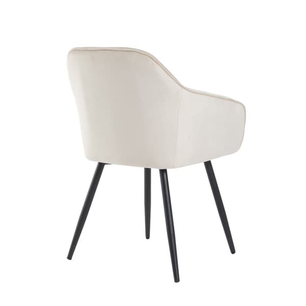 6 samettituolin sarja käsinojilla - säädettävät jalat - beige