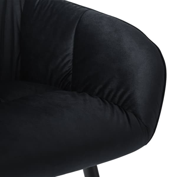 4 samettituolin sarja käsinojilla - säädettävät jalat - musta