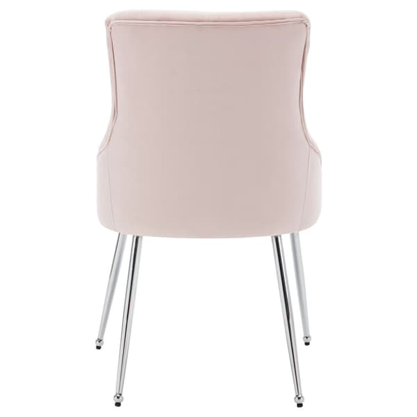Set om 2 sammetsklädda stolar med kuddar - Rosa