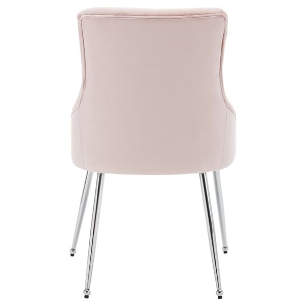 Set om 2 sammetsklädda stolar med kuddar - Rosa