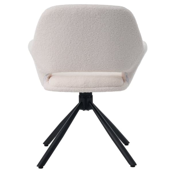 Set med 2 snurrfåtöljer med armstöd - tillverkade av frotté sherpa - modern stil - vit