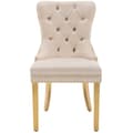 Miniatyrbild 4 av 9: Set med 2 sammetstolar med metallben - Beige