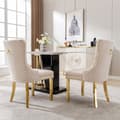 Miniatyrbild 1 av 9: Set med 2 sammetstolar med metallben - Beige