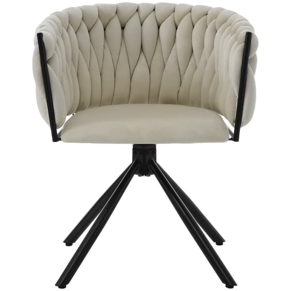 Samettituoli käsinojilla - Metalliset jalat - Beige