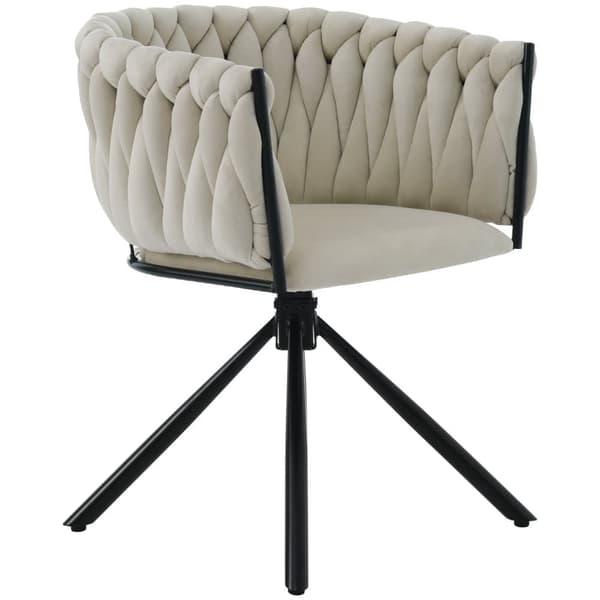 Samettituoli käsinojilla - Metalliset jalat - Beige