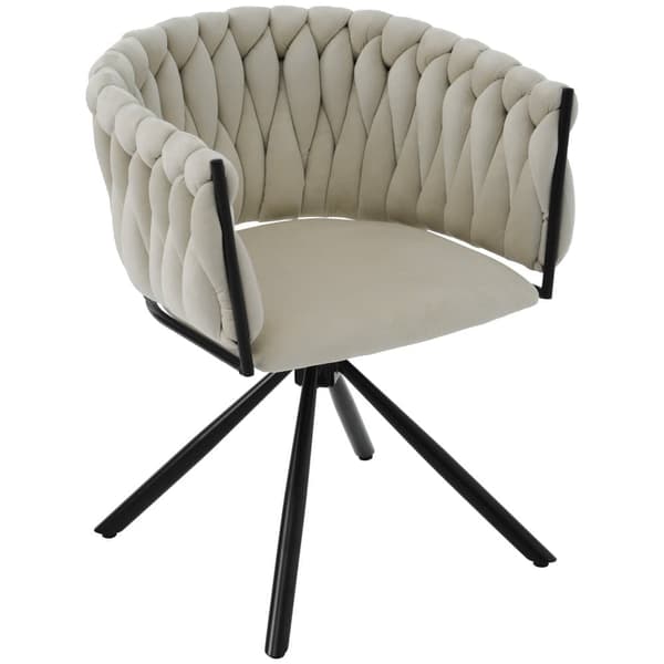 Samettituoli käsinojilla - Metalliset jalat - Beige