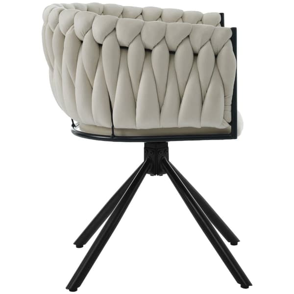 Samettituoli käsinojilla - Metalliset jalat - Beige