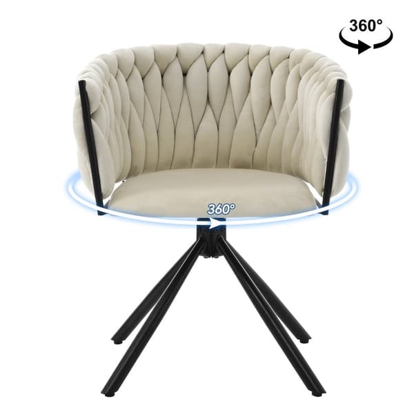 Samettituoli käsinojilla - Metalliset jalat - Beige