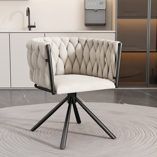 Samettituoli käsinojilla - Metalliset jalat - Beige