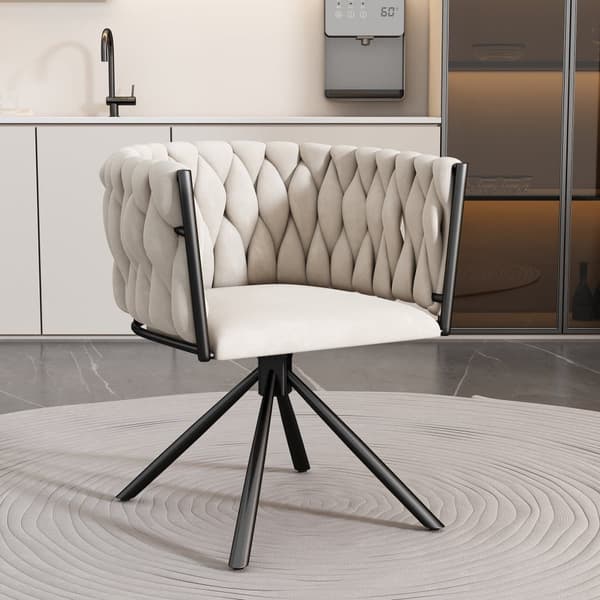 Samettituoli käsinojilla - Metalliset jalat - Beige