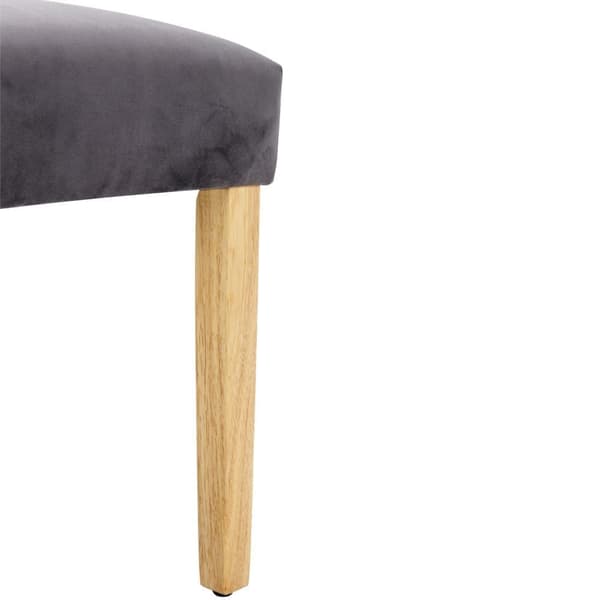 Set med 4 sammetstolar med ekben - grå