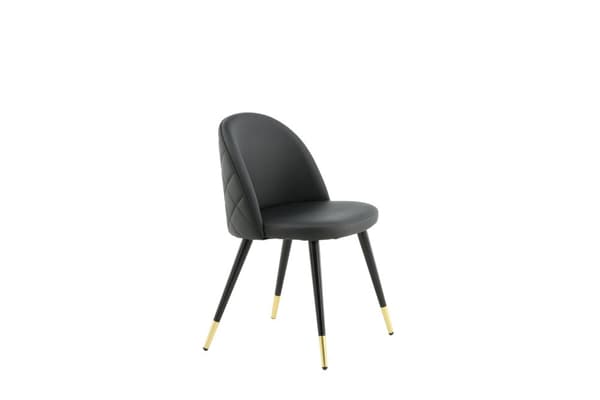 Matstol i sammet 2-pack, 48x50x77 cm, svart