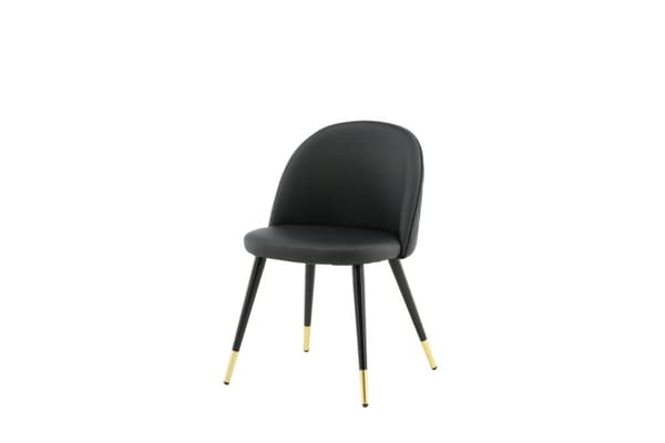 Matstol i sammet 2-pack, 48x50x77 cm, svart