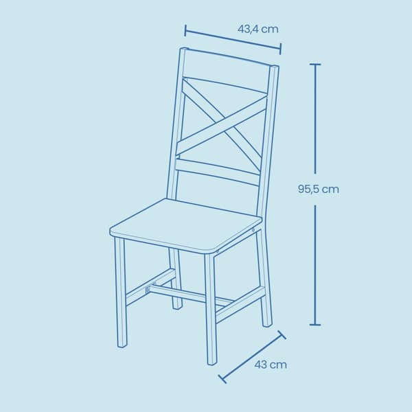 Spisestole, VASAGLE Sæt af 2, 43,4x43x95,5 cm, Brun