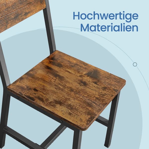 Matstol, VASAGLE LDC092B01, 36x46.6x87.1 cm, Vintage Brun-Svart