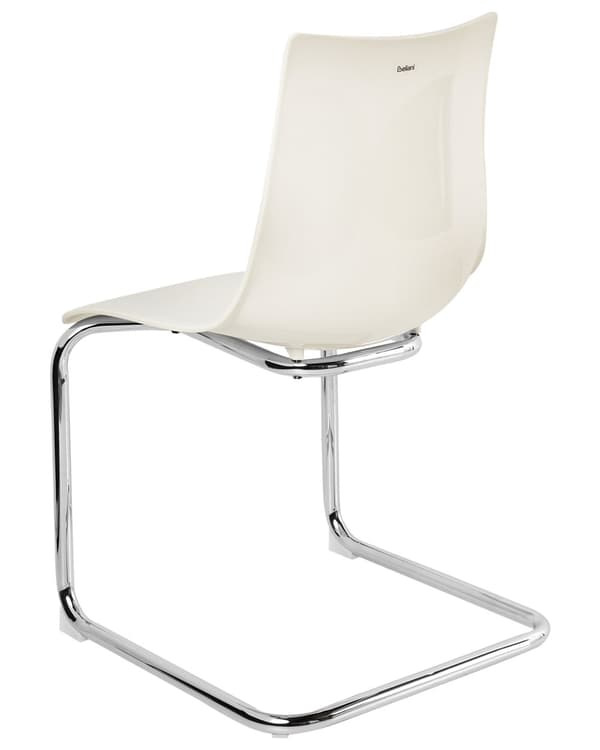 Sett med 2 Spisestoler Off White Plastsete Cantilever Metallben Stoler