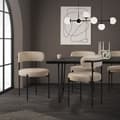 Miniatyrbillede 7 af 7: ML-Design spisestuestole sæt af 6, køkkenstol i teddystof brun, stuestol med ryglæn, polstrede stole med sorte metalben, ergonomisk loungestol, stol