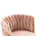 Miniatyrbild 11 av 11: 2-pack moderna sammetsstolar med guldfärgade metallben – elegant handvävd design och mjuka dynor för matsal, vardagsrum eller sovrum
