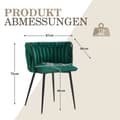 Miniatyrbillede 3 af 11: Moderne sæt med 2 fløjlsstole – elegant håndvævet ryglæn, guldfarvede metalben og blødt sæde
