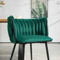 Miniatyrbillede 11 af 11: Moderne sæt med 2 fløjlsstole – elegant håndvævet ryglæn, guldfarvede metalben og blødt sæde