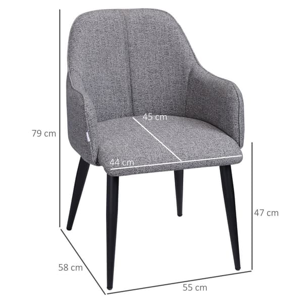 Rootz 2 -stycken Matsstol Set - Matsolstolar - Tygstolar - Stålram - 55 cm x 58 cm x 79 cm - Stylskt och bekvämt
