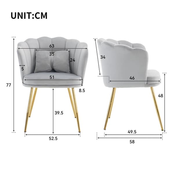 Rootz 2 -osainen asetettu pehmustetut ruokasalituolit - verhoilut tuolit - samettituolit - ergonominen mukavuus - 63cm x 58cm x 77cm