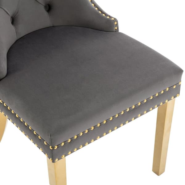 Rootz 4 -stykke sæt spisestole - polstrede stole - neglehovedstole - luksuriøs komfort - 51 cm x 65,5 cm x 95 cm