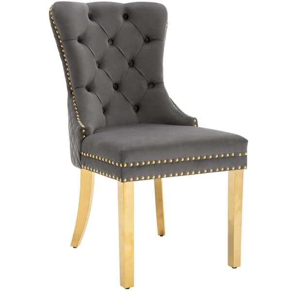 Rootz 4 -stykke sæt spisestole - polstrede stole - neglehovedstole - luksuriøs komfort - 51 cm x 65,5 cm x 95 cm