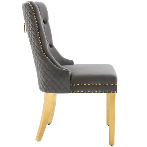 Rootz 4 -stykke sæt spisestole - polstrede stole - neglehovedstole - luksuriøs komfort - 51 cm x 65,5 cm x 95 cm