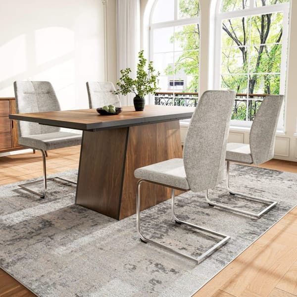 Rootz 4 -stykke sæt spisestue stole - ergonomiske stole - moderne siddepladser - åndbart linned - 43 cm x 58 cm x 102,5 cm