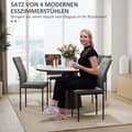 Miniatyrbild 4 av 10: Rootz 4 set matsalstolar - sammet -utseende klädd - moderna matsalstolar - ergonomisk komfort - 42x58x95cm - grå