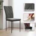 Miniatyrbild 5 av 10: Rootz 4 set matsalstolar - sammet -utseende klädd - moderna matsalstolar - ergonomisk komfort - 42x58x95cm - grå
