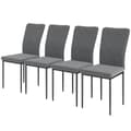 Miniatyrbild 1 av 10: Rootz 4 set matsalstolar - sammet -utseende klädd - moderna matsalstolar - ergonomisk komfort - 42x58x95cm - grå
