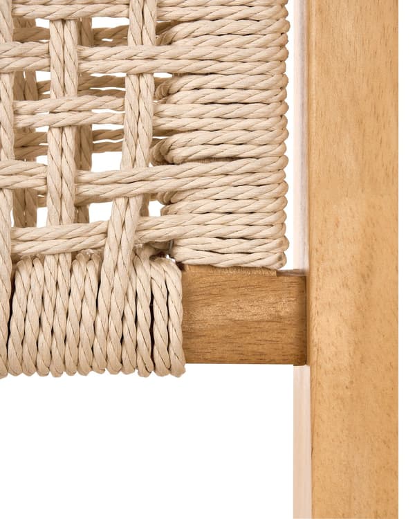 Sett med 2 Spisestoler Brun Beige Gummitre Ramme Papirsnor Sete og ryggstøtte Spisestue Boho