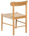 Miniatyrbilde 6 av 9: Sett med 2 Spisestoler Brunt og Beige Gummitre Ramme Papirsnor Seter Armløs Retro Stil Spisestue