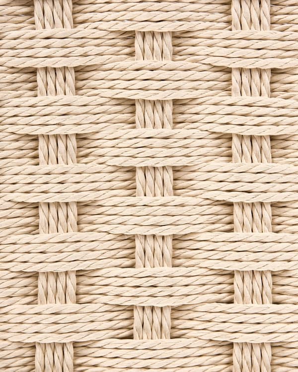 Sett med 2 Spisestoler Brunt og Beige Gummitre Ramme Papirsnor Seter Armløs Retro Stil Spisestue