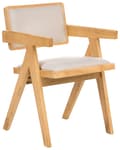 Miniatyrbilde 4 av 9: Sett med 2 Spisestoler Lysebrun Seter og Rygg Polyester Polstret Gummi Trerammer Retro Stil Spisestue