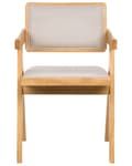 Miniatyrbilde 5 av 9: Sett med 2 Spisestoler Lysebrun Seter og Rygg Polyester Polstret Gummi Trerammer Retro Stil Spisestue
