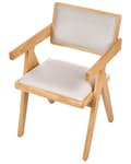 Miniatyrbilde 7 av 9: Sett med 2 Spisestoler Lysebrun Seter og Rygg Polyester Polstret Gummi Trerammer Retro Stil Spisestue