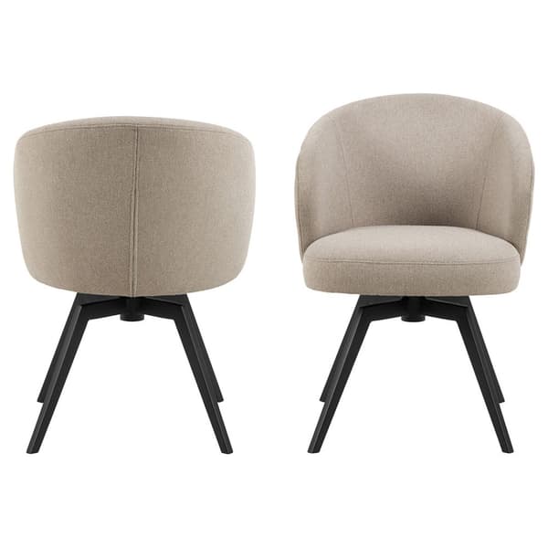 Darlene spisestuestoler med armlene stoff beige.