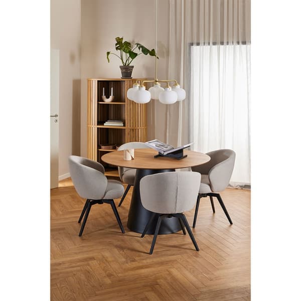 Darlene spisestuestoler med armlene stoff beige.