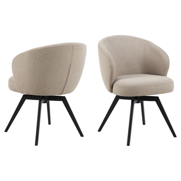 Darlene spisestuestoler med armlene stoff beige.