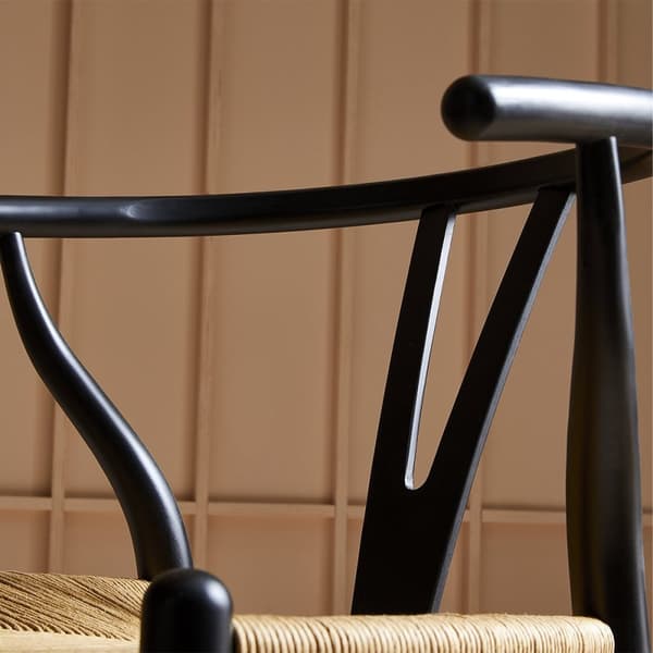 Lot de 2 Chaises Oslo Hêtre Noir et Cannage