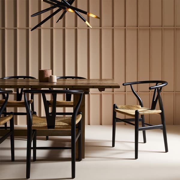 Lot de 2 Chaises Oslo Hêtre Noir et Cannage